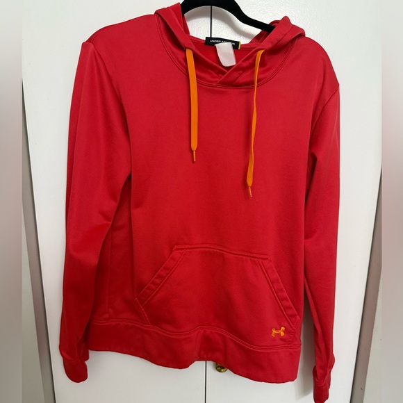 Under Armour Tops - Under Armour Red Hoodie with Orange Accents